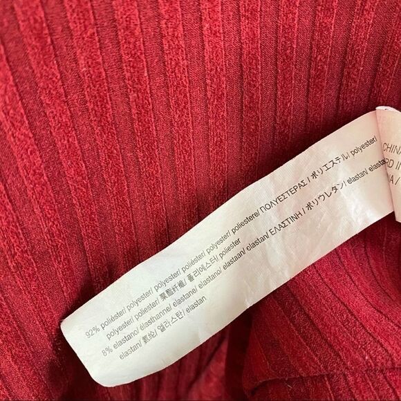 Zara red textured striped ribbed dress - Picture 7 of 7